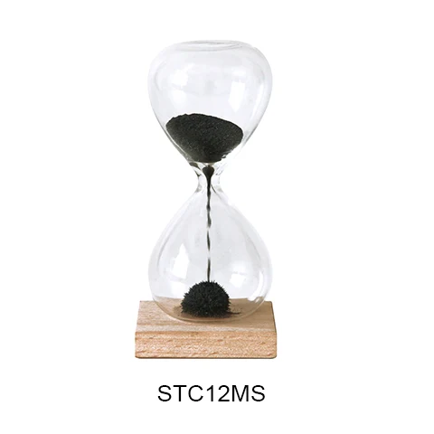 SAND TIMER WITH SQUARE BEECH WOODEN BASE  20 SECONDS, SKU STC12MS