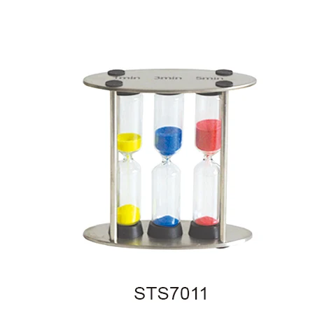 SAND TIMER WITH  OVAL STAINLESS FRAME, 1,3,5 MINUTES, SKU STS7011